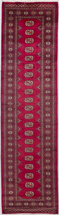 Bokhara Red Runner Hand Knotted 28 X 100  Area Rug 700-156058 Image 0