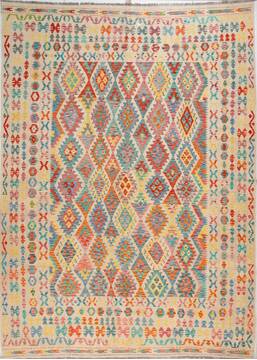 Kilim Beige Hand Knotted 10'4" X 14'1"  Area Rug 700-156060