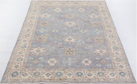 Chobi Light Blue Hand Knotted 411 X 611  Area Rug 700-156094 Image 1