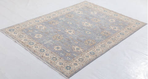 Chobi Light Blue Hand Knotted 411 X 611  Area Rug 700-156094 Image 2