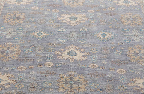 Chobi Light Blue Hand Knotted 411 X 611  Area Rug 700-156094 Image 5