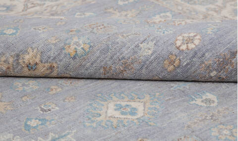 Chobi Light Blue Hand Knotted 411 X 611  Area Rug 700-156094 Image 7