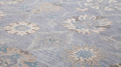 Chobi Light Blue Hand Knotted 80 X 98  Area Rug 700-156100 Image 3