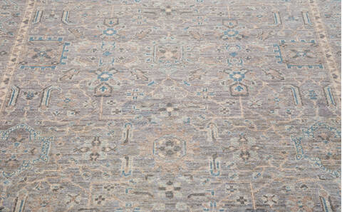 Chobi Light Gray Hand Knotted 410 X 70  Area Rug 700-156103 Image 5
