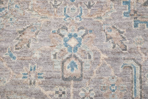 Chobi Light Gray Hand Knotted 410 X 70  Area Rug 700-156103 Image 6