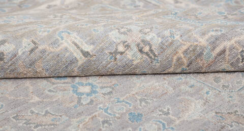 Chobi Light Gray Hand Knotted 410 X 70  Area Rug 700-156103 Image 7