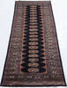Bokhara Black Runner Hand Knotted 27 X 77  Area Rug 700-156769 Thumb 1