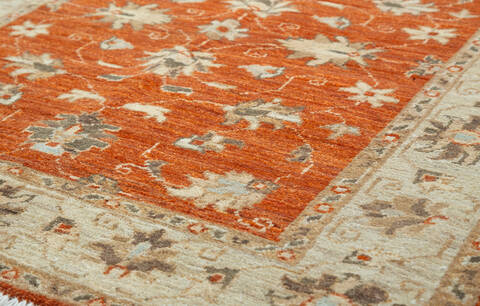 Chobi Orange Square Hand Knotted 35 X 37  Area Rug 700-157114 Image 3