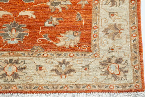 Chobi Orange Square Hand Knotted 35 X 37  Area Rug 700-157114 Image 4