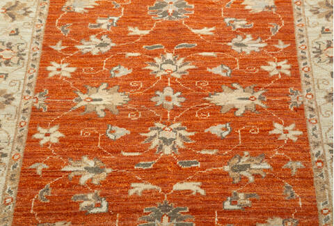 Chobi Orange Square Hand Knotted 35 X 37  Area Rug 700-157114 Image 5