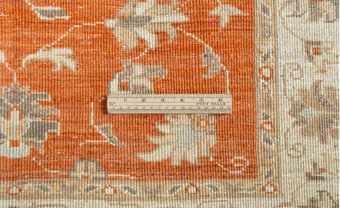 Chobi Orange Square Hand Knotted 35 X 37  Area Rug 700-157114 Image 8