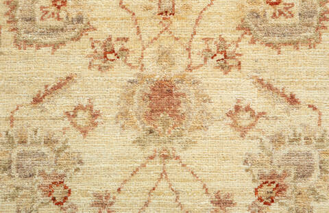 Chobi Beige Runner Hand Knotted 28 X 67  Area Rug 700-157116 Image 6