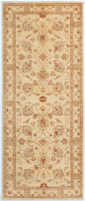 Chobi Beige Runner Hand Knotted 28 X 67  Area Rug 700-157116 Image 0