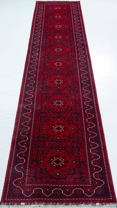 Khan Mohammadi Red Runner Hand Knotted 210 X 131  Area Rug 700-157126 Image 1