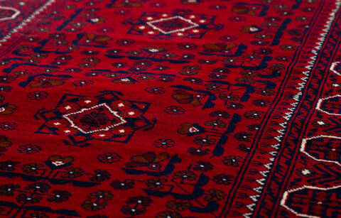 Khan Mohammadi Red Runner Hand Knotted 210 X 131  Area Rug 700-157126 Image 3