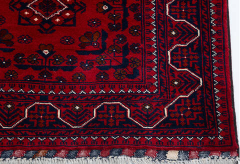 Khan Mohammadi Red Runner Hand Knotted 210 X 131  Area Rug 700-157126 Image 4
