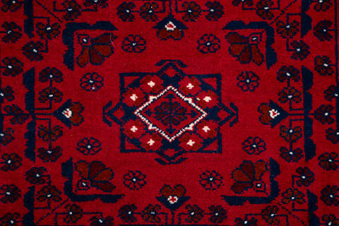 Khan Mohammadi Red Runner Hand Knotted 210 X 131  Area Rug 700-157126 Image 6