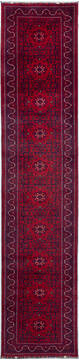 Khan Mohammadi Red Runner Hand Knotted 2'10" X 13'1"  Area Rug 700-157126