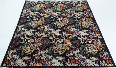 Chobi Black Hand Knotted 511 X 80  Area Rug 700-157132 Image 1
