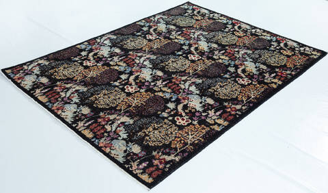 Chobi Black Hand Knotted 511 X 80  Area Rug 700-157132 Image 2