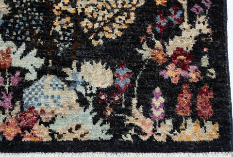 Chobi Black Hand Knotted 511 X 80  Area Rug 700-157132 Image 4