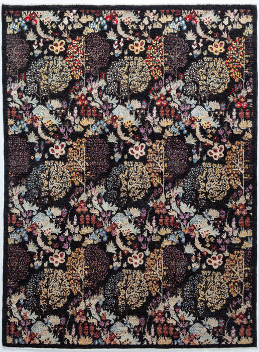 Chobi Black Hand Knotted 511 X 80  Area Rug 700-157132 Image 0