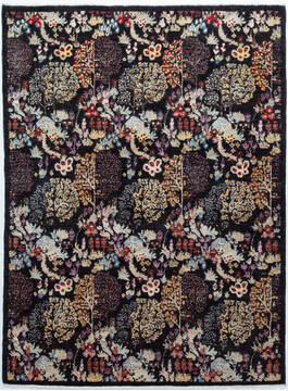 Afghan Chobi Black Rectangle 5x8 ft Wool Carpet 157132
