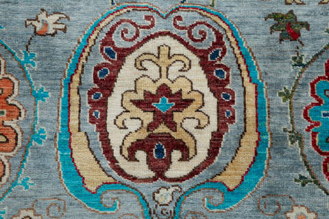Chobi Grey Hand Knotted 81 X 96  Area Rug 700-157709 Image 6