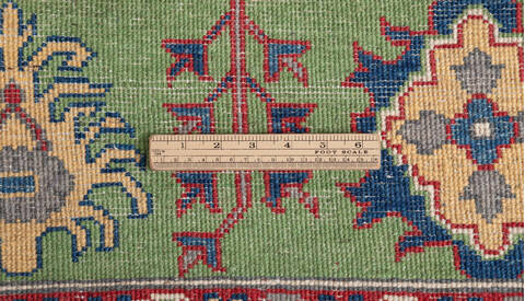 Kazak Green Hand Knotted 410 X 69  Area Rug 700-157723 Image 8