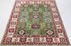 Kazak Green Hand Knotted 410 X 69  Area Rug 700-157723 Thumb 1