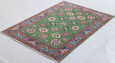Kazak Green Hand Knotted 40 X 58  Area Rug 700-157725 Image 2