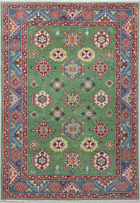 Kazak Green Hand Knotted 40 X 58  Area Rug 700-157725 Image 0