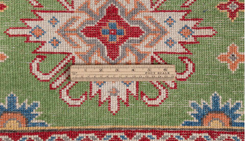 Kazak Green Runner Hand Knotted 210 X 62  Area Rug 700-157726 Image 8
