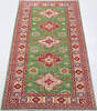 Kazak Green Runner Hand Knotted 210 X 62  Area Rug 700-157726 Thumb 1