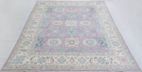 Chobi Purple Hand Knotted 711 X 100  Area Rug 700-157735 Image 1