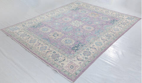Chobi Purple Hand Knotted 711 X 100  Area Rug 700-157735 Image 2