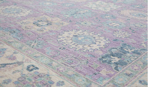 Chobi Purple Hand Knotted 711 X 100  Area Rug 700-157735 Image 3