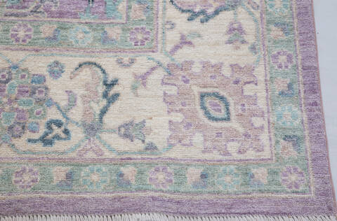 Chobi Purple Hand Knotted 711 X 100  Area Rug 700-157735 Image 4