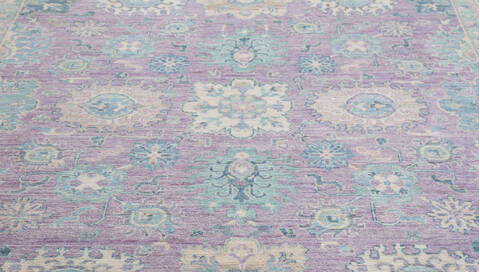 Chobi Purple Hand Knotted 711 X 100  Area Rug 700-157735 Image 5