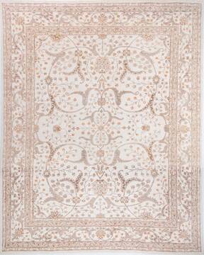 Chobi Beige Hand Knotted 12'1" X 15'3"  Area Rug 700-157739