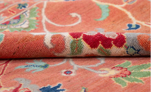 Kazak Orange Hand Knotted 83 X 100  Area Rug 700-157741 Image 7