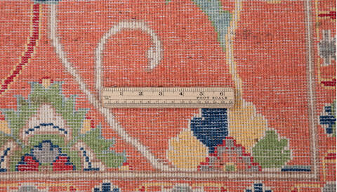 Kazak Orange Hand Knotted 83 X 100  Area Rug 700-157741 Image 8
