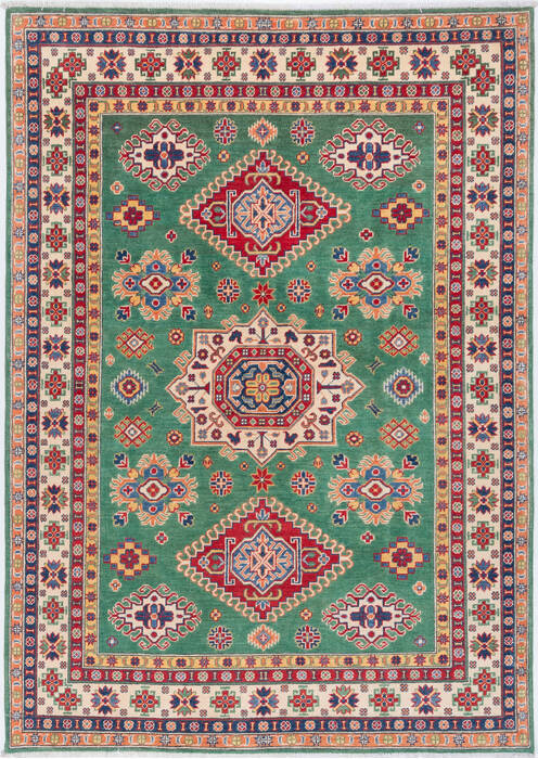 Kazak Green Hand Knotted 58 X 80  Area Rug 700-157742 Image 0