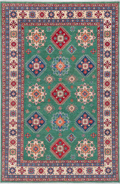 Kazak Green Hand Knotted 6'6" X 9'10"  Area Rug 700-157743