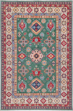 Kazak Green Hand Knotted 6'6" X 9'10"  Area Rug 700-157744
