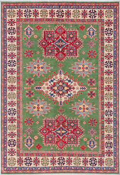 Kazak Green Hand Knotted 6'7" X 9'6"  Area Rug 700-157745