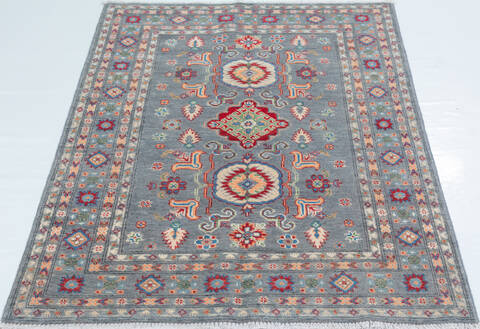 Kazak Grey Hand Knotted 40 X 60  Area Rug 700-157747 Image 1