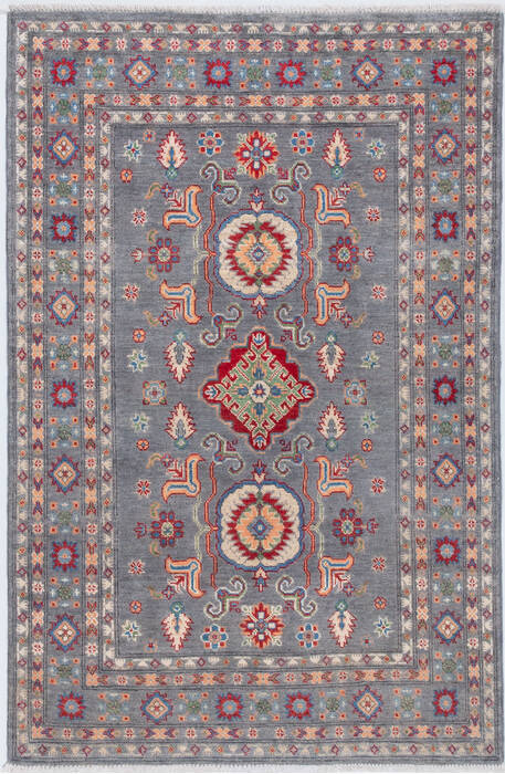 Kazak Grey Hand Knotted 40 X 60  Area Rug 700-157747 Image 0
