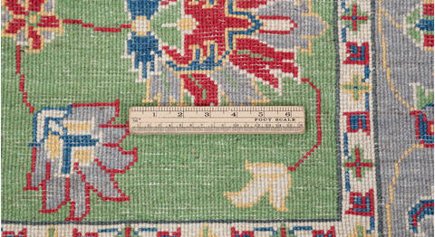 Kazak Green Hand Knotted 40 X 60  Area Rug 700-157748 Image 8