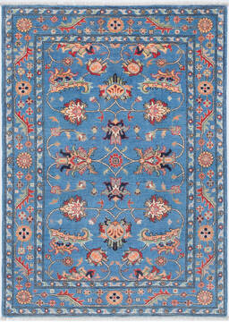Kazak Blue Hand Knotted 4'3" X 6'0"  Area Rug 700-157749